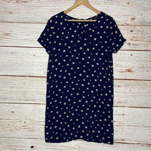 Madewell Button-Back Easy Dress in Daisy Dots in Navy Sz XXS - Picture 5 of 16